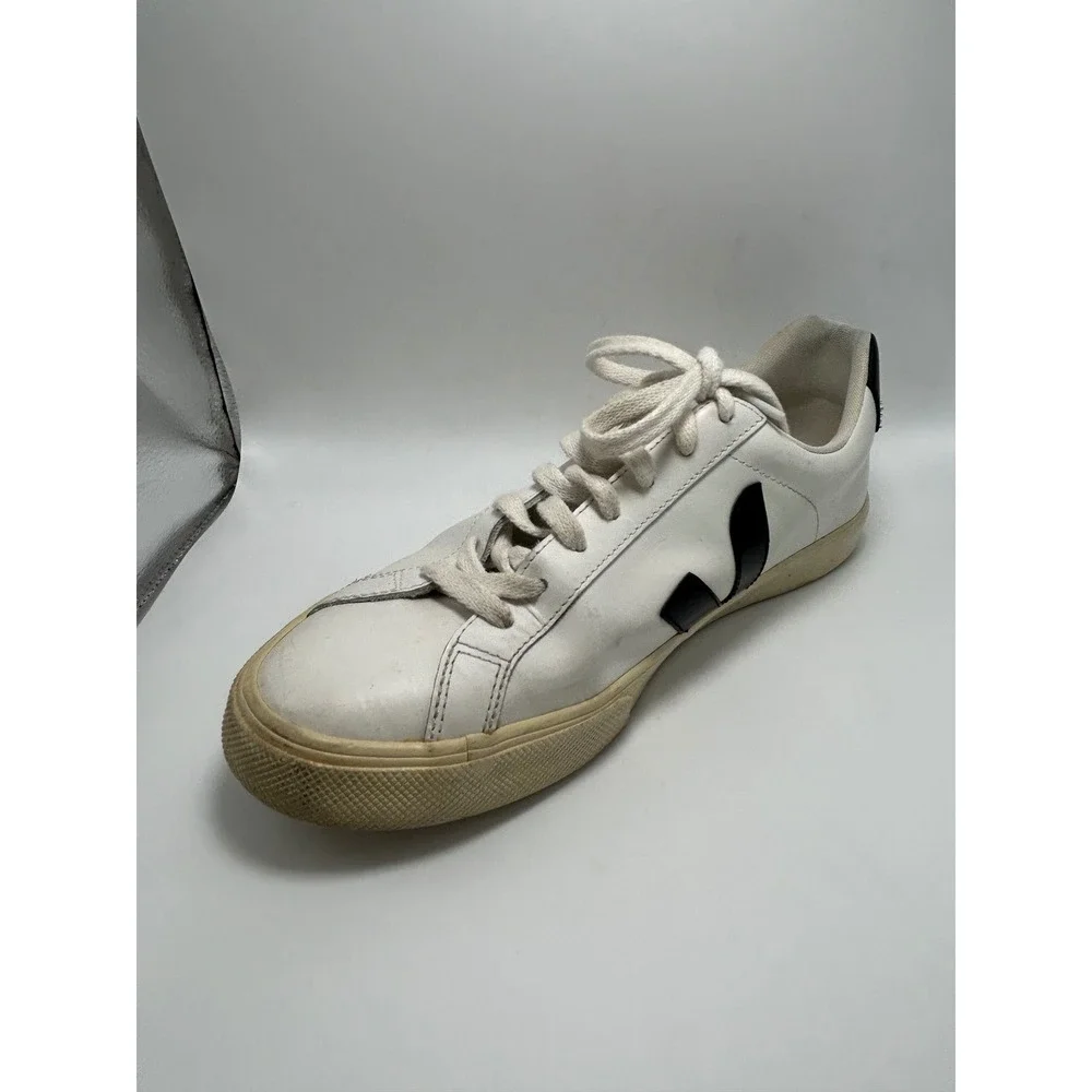 Veja Esplar Sneakers White Black Leather Low Top Lace Up Shoes